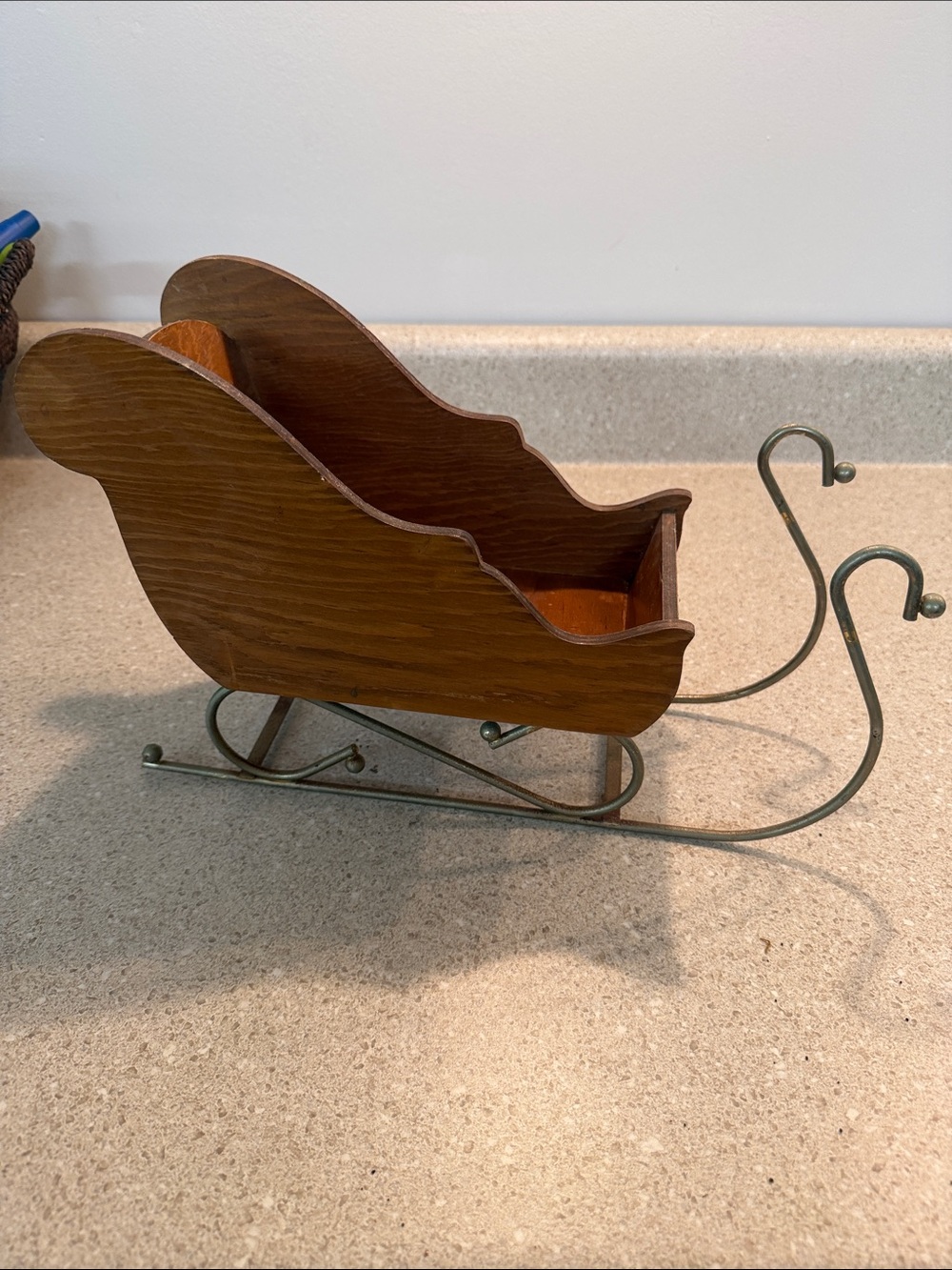 Wooden Decorative Holiday Sleigh - Brown